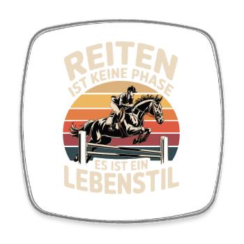 Reiten Ist Keine Phase Reiter Springreiten Pferd - Viereckiger Kühlschrankmagnet - Weiß - Vorne