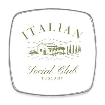 Italien Toskana Finca Urlaub Natur Landhaus - Viereckiger Kühlschrankmagnet - Weiß - Vorne