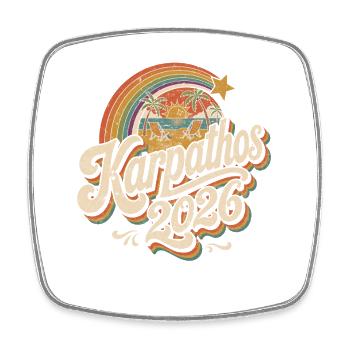 Karpathos 2026 Strand Retro - Viereckiger Kühlschrankmagnet - Weiß - Vorne
