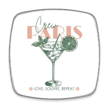 France Paris City Break Voyage Girls - Magnet carré - blanc - Devant