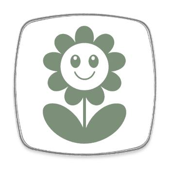 Funny flower full of happiness and good mood - Square fridge magnet - white - Front