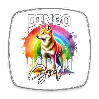 Dingo Mädchen Australischer Wildhund - Viereckiger Kühlschrankmagnet - Weiß - Vorne
