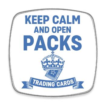 Keep Calm And Open Packs Trading Cards Collector - Square fridge magnet - white - Front