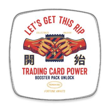 Lets Get This Rip Trading Card Power Booster Pack - Square fridge magnet - white - Front