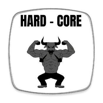 Hard Core Minotaurus Power - Viereckiger Kühlschrankmagnet - Weiß - Vorne