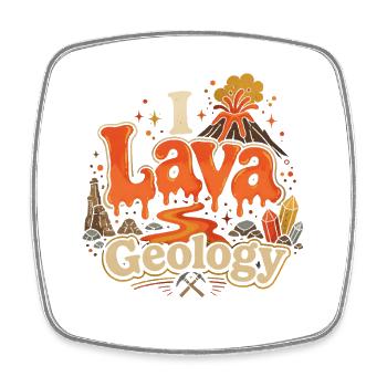 Géologue Géologue Géosciences I Géologie de la lave - Magnet carré - blanc - Devant