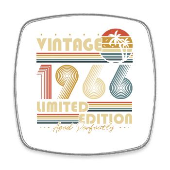 1966 Vintage Anniversaire Vintage Rétro Cadeau - Magnet carré - blanc - Devant