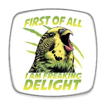 Perruche perruche australienne humour - Magnet carré - blanc - Devant