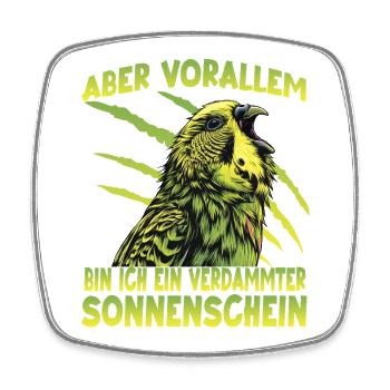 Budgie Wellensittich Australischer Sittich Budgie  - Viereckiger Kühlschrankmagnet - Weiß - Vorne