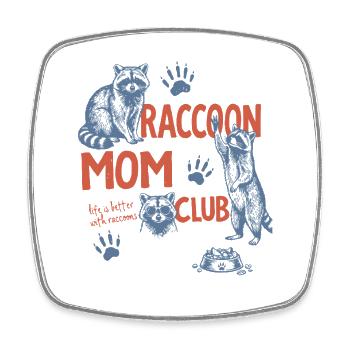 Dog Mom Club Shirt Life is Better with Dogs - Square fridge magnet - white - Front