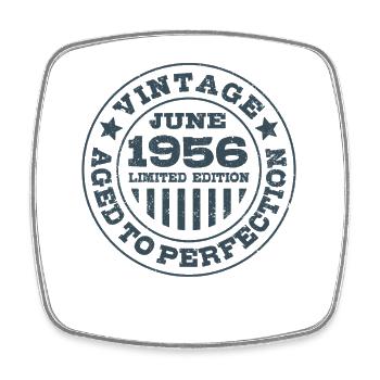 Vintage Limited Edition June 1956 Geburtstag - Viereckiger Kühlschrankmagnet - Weiß - Vorne
