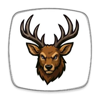 Forest deer head illustration - Square fridge magnet - white - Front