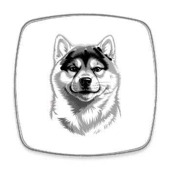 Shiba Inu Illustration - Magnet carré - blanc - Devant