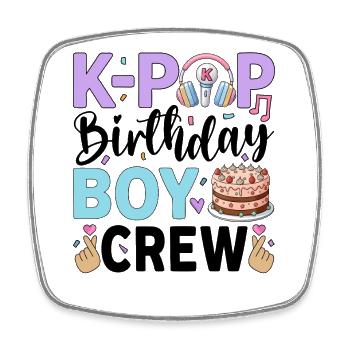 K-Pop Birthday Boy Crew - Square fridge magnet - white - Front