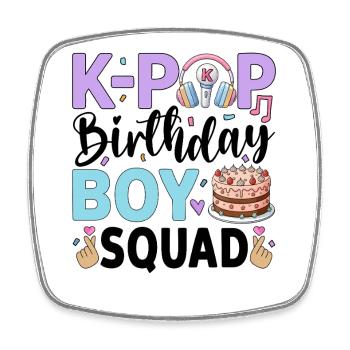 K-Pop Birthday Boy Squad - Square fridge magnet - white - Front