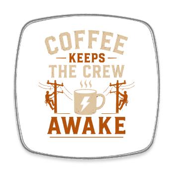 Elektriker Technik Kaffee Energie - Viereckiger Kühlschrankmagnet - Weiß - Vorne