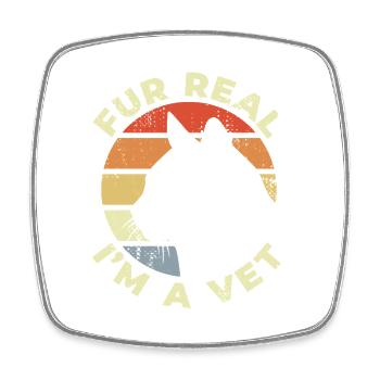 I'm the veterinarian - Square fridge magnet - white - Front