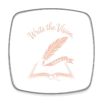 Schreib die Vision Open Book Feather - Viereckiger Kühlschrankmagnet - Weiß - Vorne