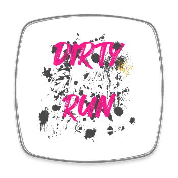 Dirty girls run faster Schlammlauf Mud Run - Square fridge magnet - white - Front