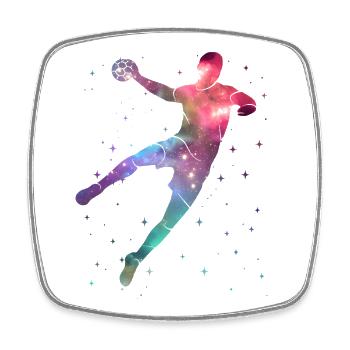 Handballspieler Handballer Weltraum Junge Handball - Viereckiger Kühlschrankmagnet - Weiß - Vorne