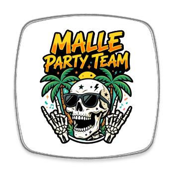 Malle Party Team Skeleton - Square fridge magnet - white - Front