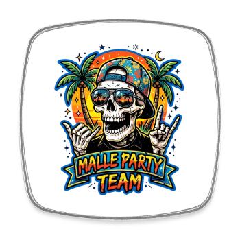 Malle Party Team Skeleton - Square fridge magnet - white - Front