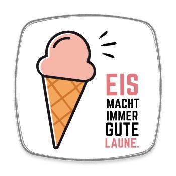Eis Gute Laune - Viereckiger Kühlschrankmagnet - Weiß - Vorne