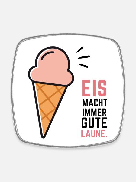 Eis Gute Laune - Viereckiger Kühlschrankmagnet - Weiß