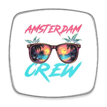 Amsterdam Party Crew - Magnet carré - blanc - Devant