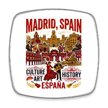 Madrid Spain Landmarks Flamenco Dancer Guitar - Viereckiger Kühlschrankmagnet - Weiß - Vorne