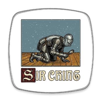 Sir Ching Searching Ren Faire Medieval - Square fridge magnet - white - Front