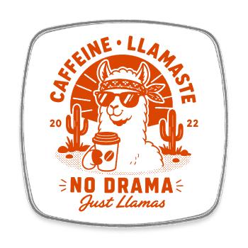 No Prob Llama Chill Spruch - Viereckiger Kühlschrankmagnet - Weiß - Vorne