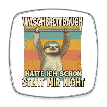 Faultier Fitness Fan Sportmuffel Geschenk Chillen - Viereckiger Kühlschrankmagnet - Weiß - Vorne