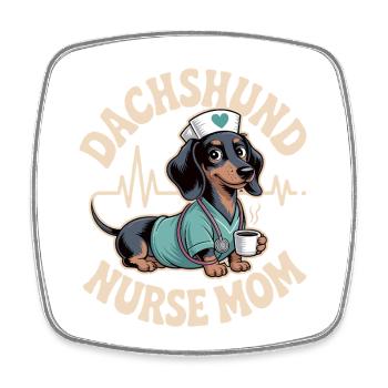 Dachshund Nurse Mom - Square fridge magnet - white - Front