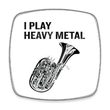 I Play Heavy Metal Tuba Gift Festival - Square fridge magnet - white - Front
