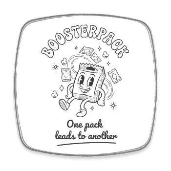 Boosterpack One Pack Leads To Another Trading Card - Square fridge magnet - white - Front