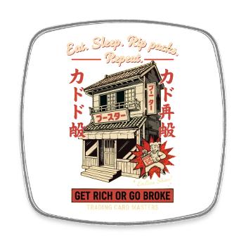 Eat Sleep Rip Packs Repeat Get Rich Or Go Broke - Square fridge magnet - white - Front