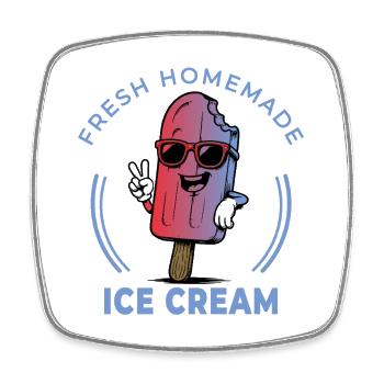 Fresh Homemade Eis am Stiel - Viereckiger Kühlschrankmagnet - Weiß - Vorne