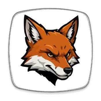 Illustration vectorielle de tête de renard - Magnet carré - blanc - Devant
