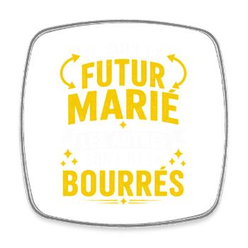 Futur Marié Cadeau humour EVG personnalisé - Magnet carré - blanc - Devant