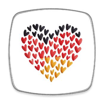 Deutschlandflagge Deutschland Herz - Viereckiger Kühlschrankmagnet - Weiß - Vorne