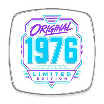 Originale Neon Retro Edition von 1976 - Viereckiger Kühlschrankmagnet - Weiß - Vorne