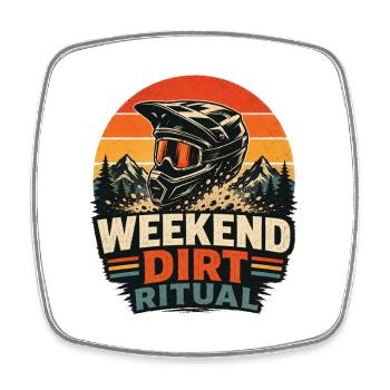 MTB Mountainbike Downhill Weekend Dirt Ritual Rad - Viereckiger Kühlschrankmagnet - Weiß - Vorne
