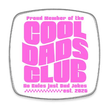 Fête des pères cadeau 2026 - Club des papas cool - Magnet carré - blanc - Devant