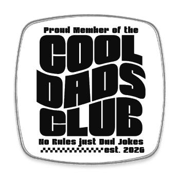 Fête des pères cadeau 2026 - Club des papas cool - Magnet carré - blanc - Devant