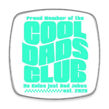 Fête des pères cadeau 2026 - Club des papas cool - Magnet carré - blanc - Devant