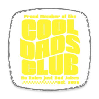 Fête des pères cadeau 2026 - Club des papas cool - Magnet carré - blanc - Devant