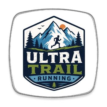 Ultra Trail Running - Magnet carré - blanc - Devant