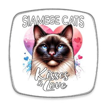 Siamkatze Liebe - Viereckiger Kühlschrankmagnet - Weiß - Vorne