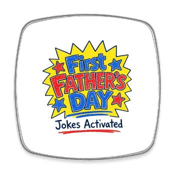 First Father's Day Jokes Activated Dad Humor - Viereckiger Kühlschrankmagnet - Weiß - Vorne